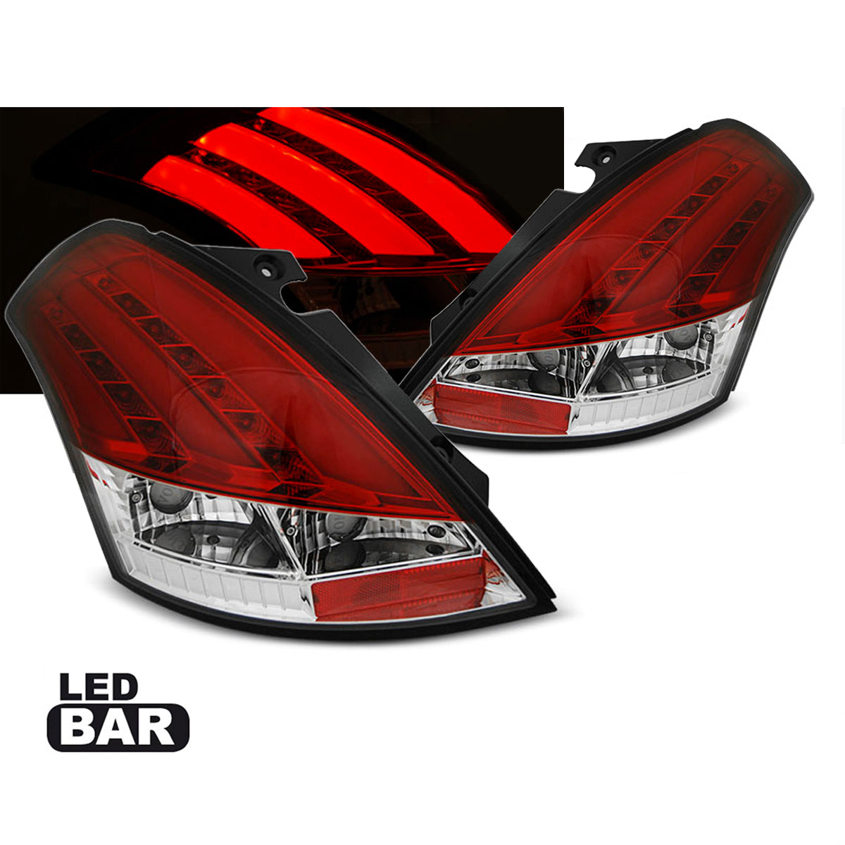 Rücklichter Suzuki Swift V 10-17 Rot Weiß LED Leiste