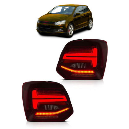 Voll-LED Dynamische Rücklichter Rot Klar passend für VW Polo 6R 2009-2014