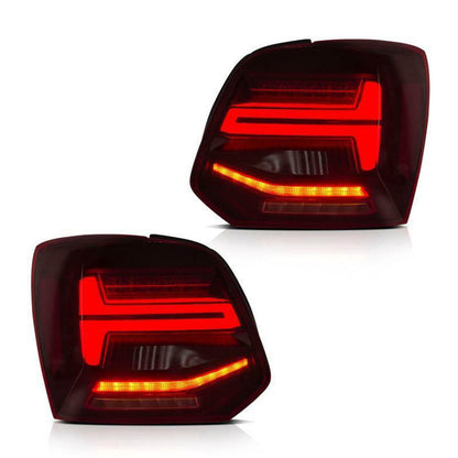 Voll-LED Dynamische Rücklichter Rot Klar passend für VW Polo 6R 2009-2014