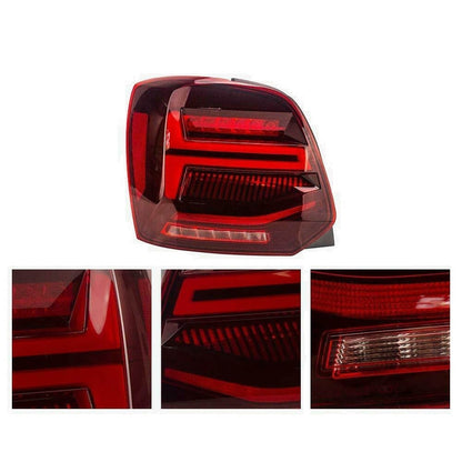 Voll-LED Dynamische Rücklichter Rot Klar passend für VW Polo 6R 2009-2014