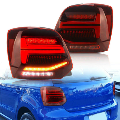 Voll-LED Dynamische Rücklichter Rot Klar passend für VW Polo 6R 2009-2014