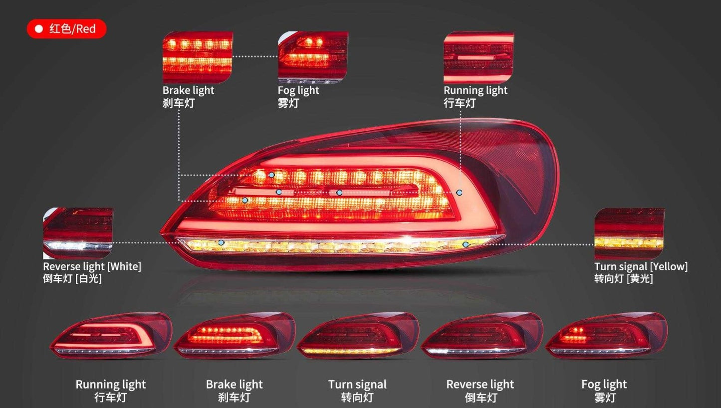Voll-LED Dynamische Rote Rücklichter passend für VW Scirocco 2008-2014