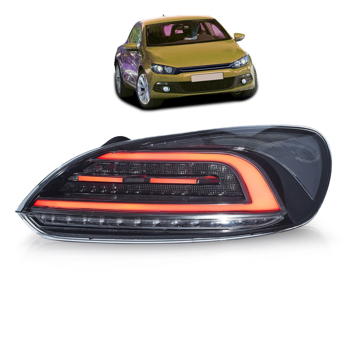Voll-LED Dynamische Rauch Rücklichter passend für VW Scirocco 2008-2014