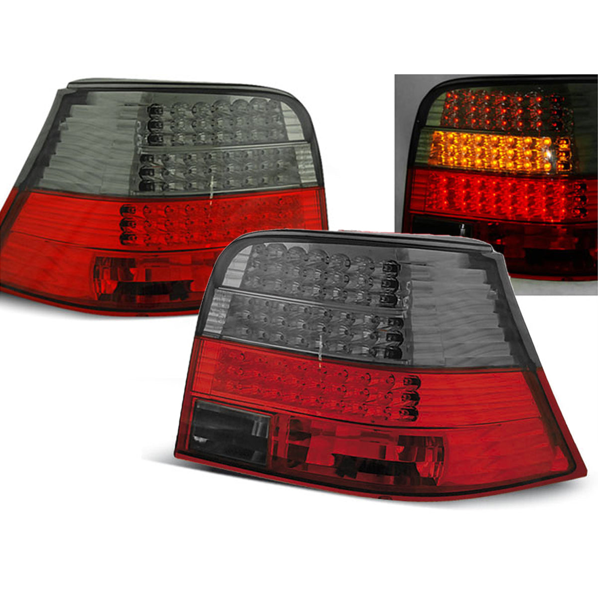 LED Rücklichter Rot Rauch passend für VW Golf 4 09.97-09.03