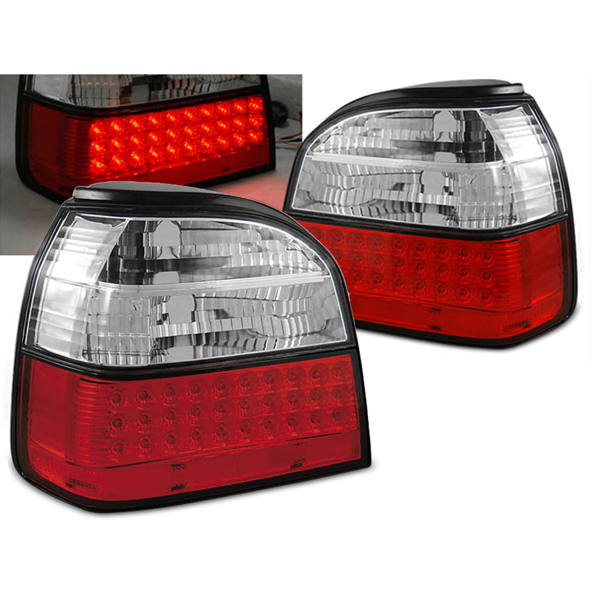 LED Rücklichter Rot Weiß passend für VW Golf 3 09.91-08.97