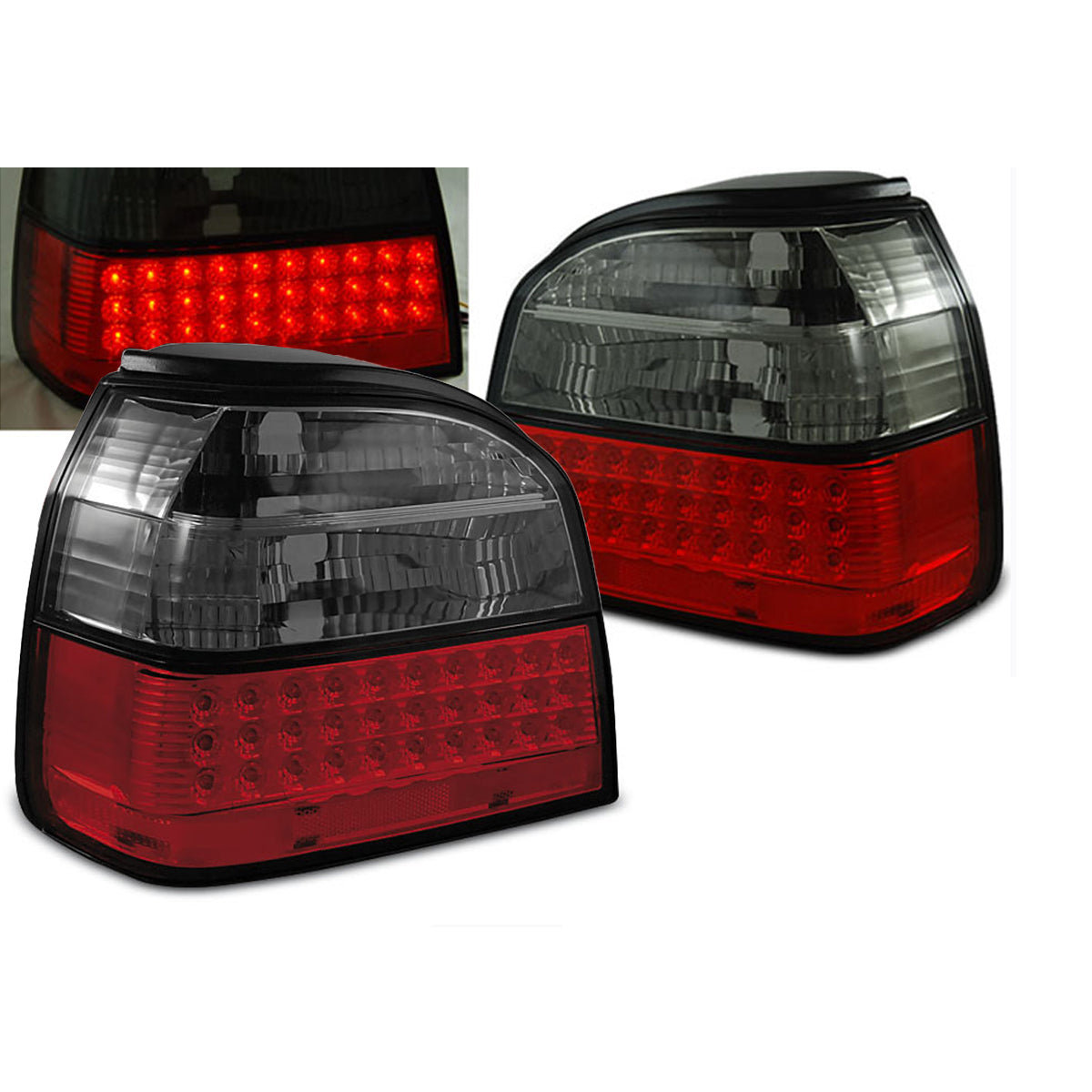 LED Rücklichter Rot Rauch passend für VW Golf 3 09.91-08.97