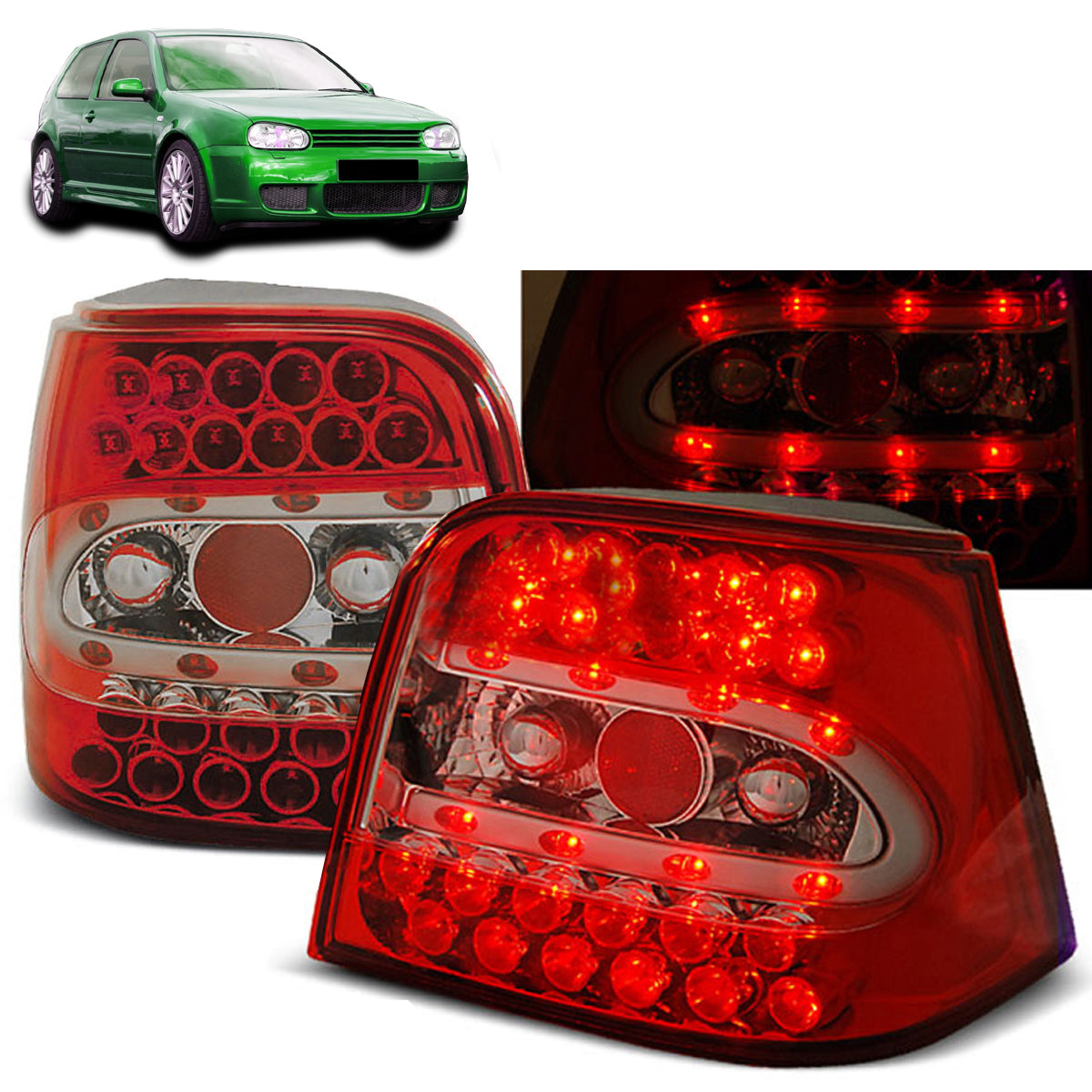 LED Rücklichter Rot Weiß passend für VW Golf 4 09.97-09.03