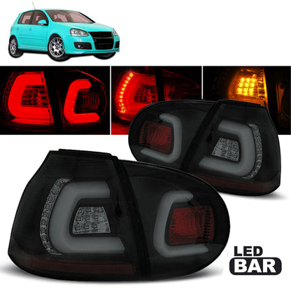 LED BAR Rücklichter Schwarz Rauch passend für VW Golf 5 10.03-09