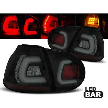 LED BAR Rücklichter Schwarz Rauch passend für VW Golf 5 10.03-09