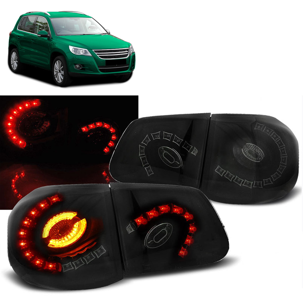 LED Rücklichter Rauch Schwarz passend für VW Tiguan 10.07-11