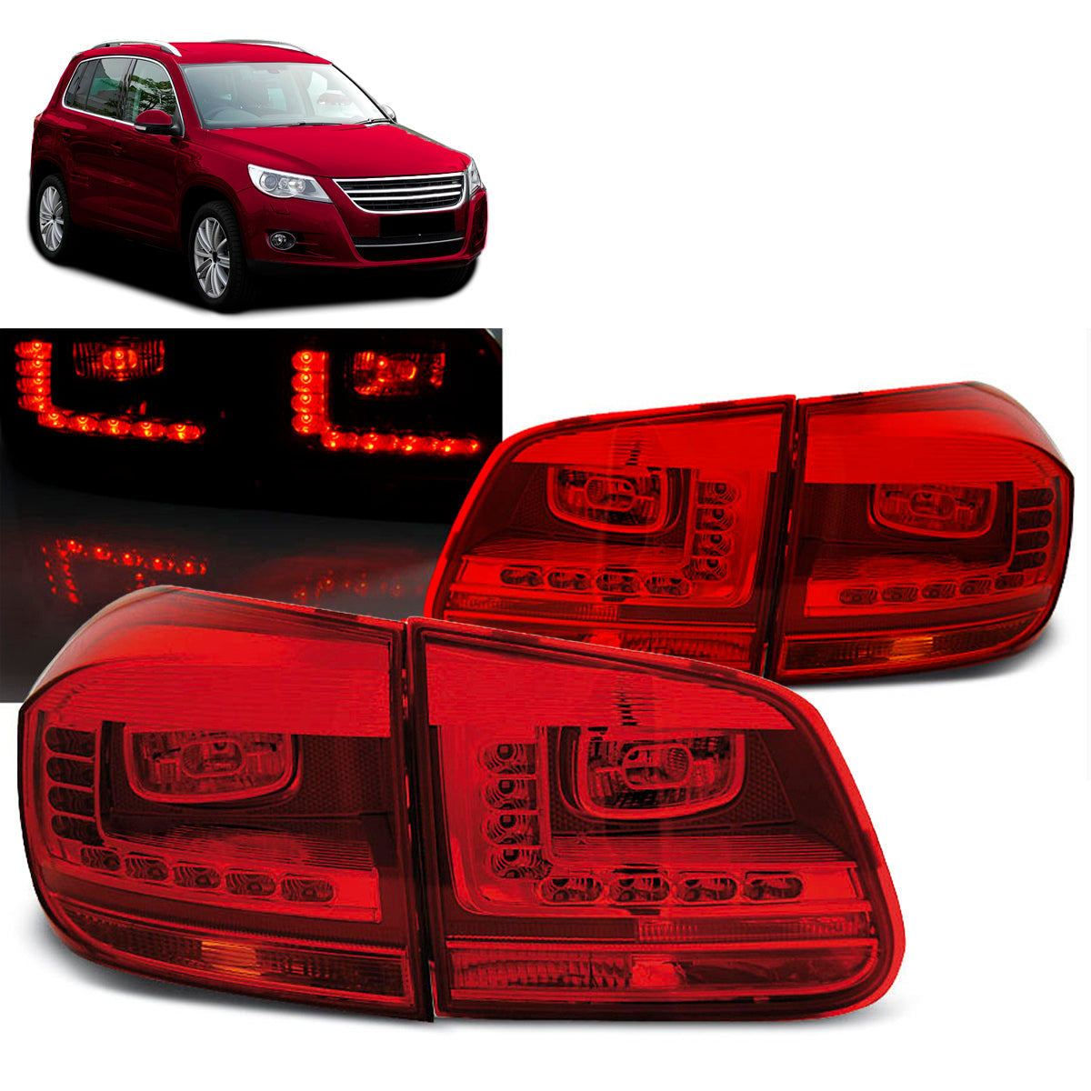 LED Rücklichter Rot passend für VW Tiguan 07.11-12.15