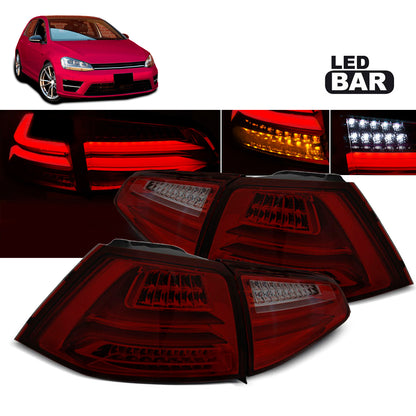 LED BAR Rücklichter Rot Rauch passend für VW GOLF 7 13-17
