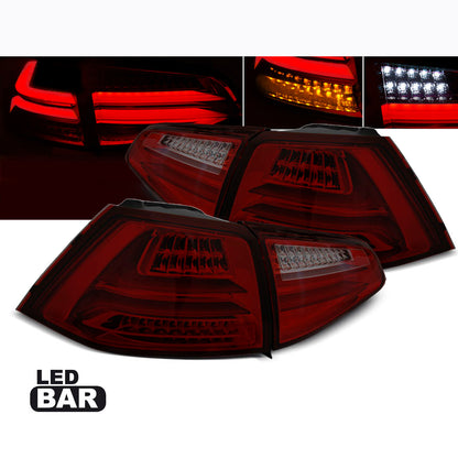 LED BAR Rücklichter Rot Rauch passend für VW GOLF 7 13-17