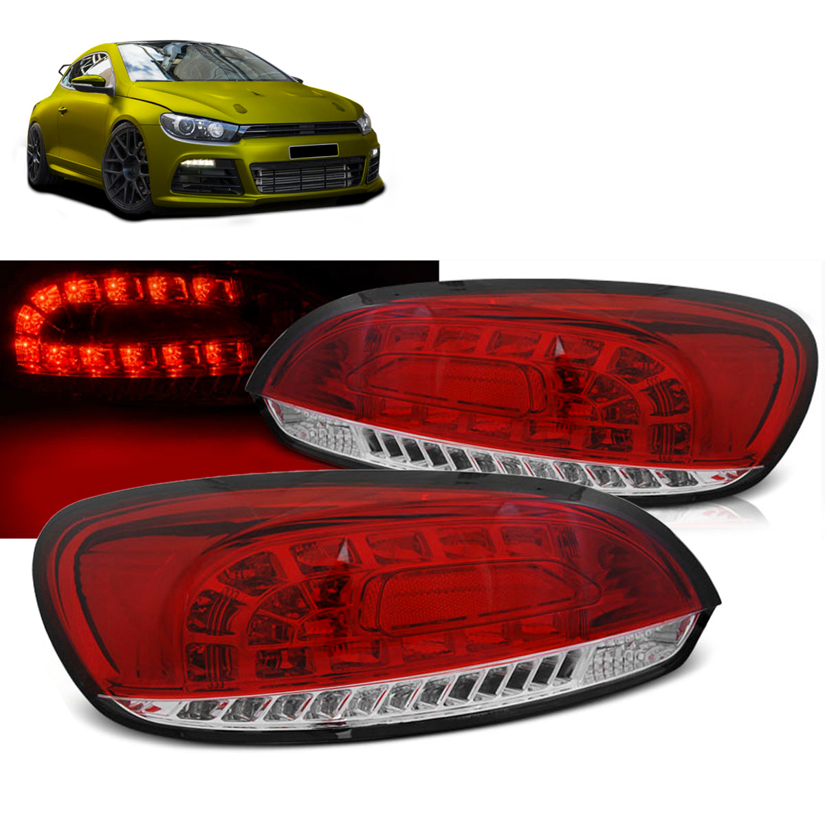 LED Rücklichter Rot Weiß passend für VW SCIROCCO III 08-04.14