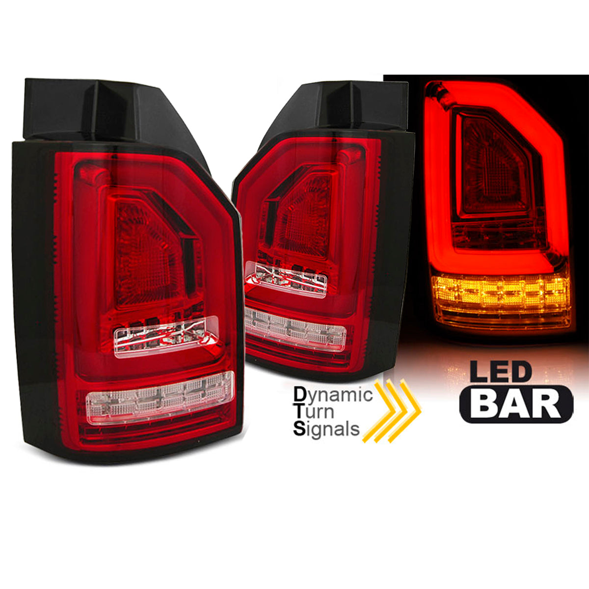 LED BAR Rücklichter Rot Weiß SEQ passend für VW T6 15-19 OEM-LED