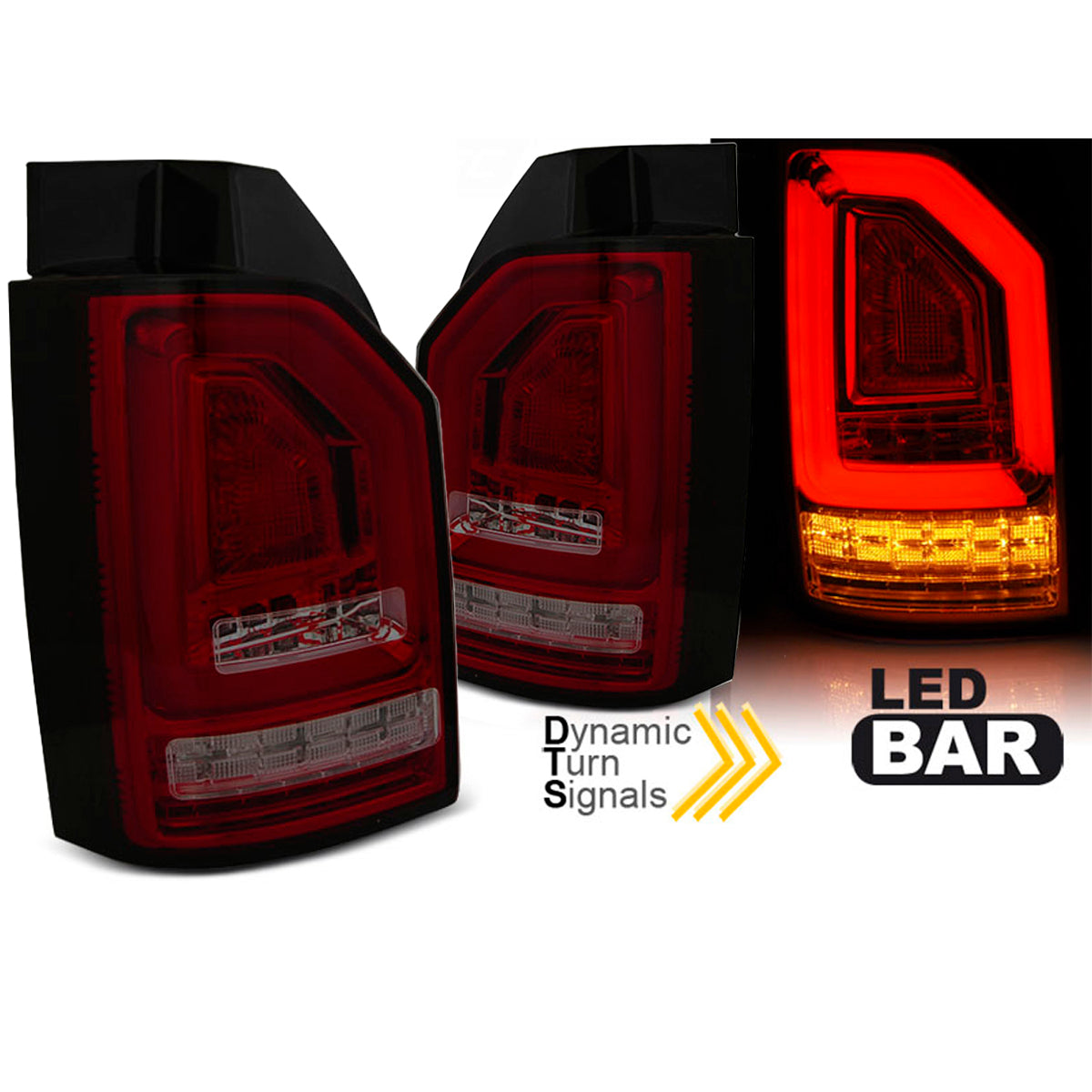 LED BAR Rücklichter Rot Rauch SEQ passend für VW T6 15-19 OEM-LED