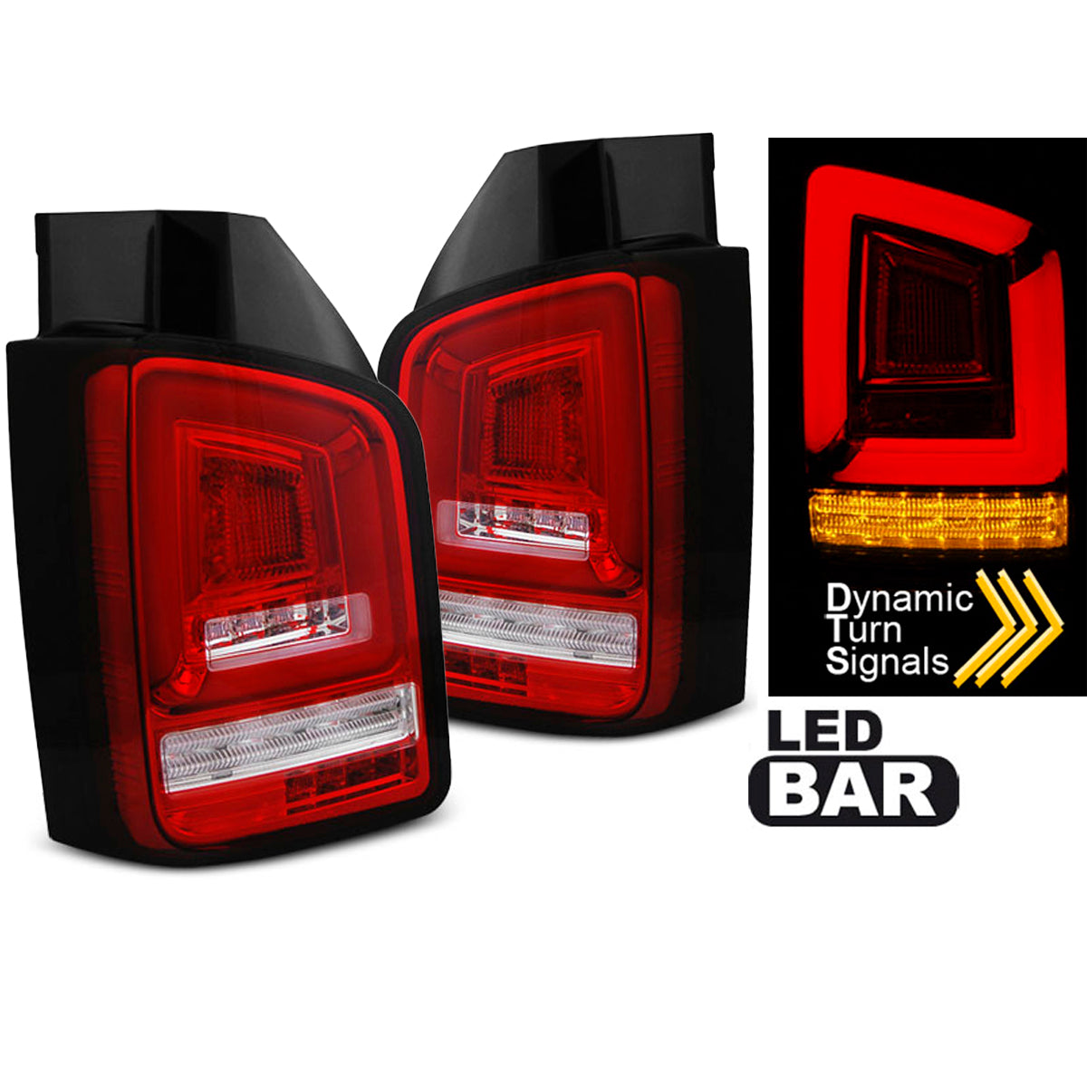 LED BAR Rücklichter Rot Weiß SEQ passend für VW T5 04.03-09