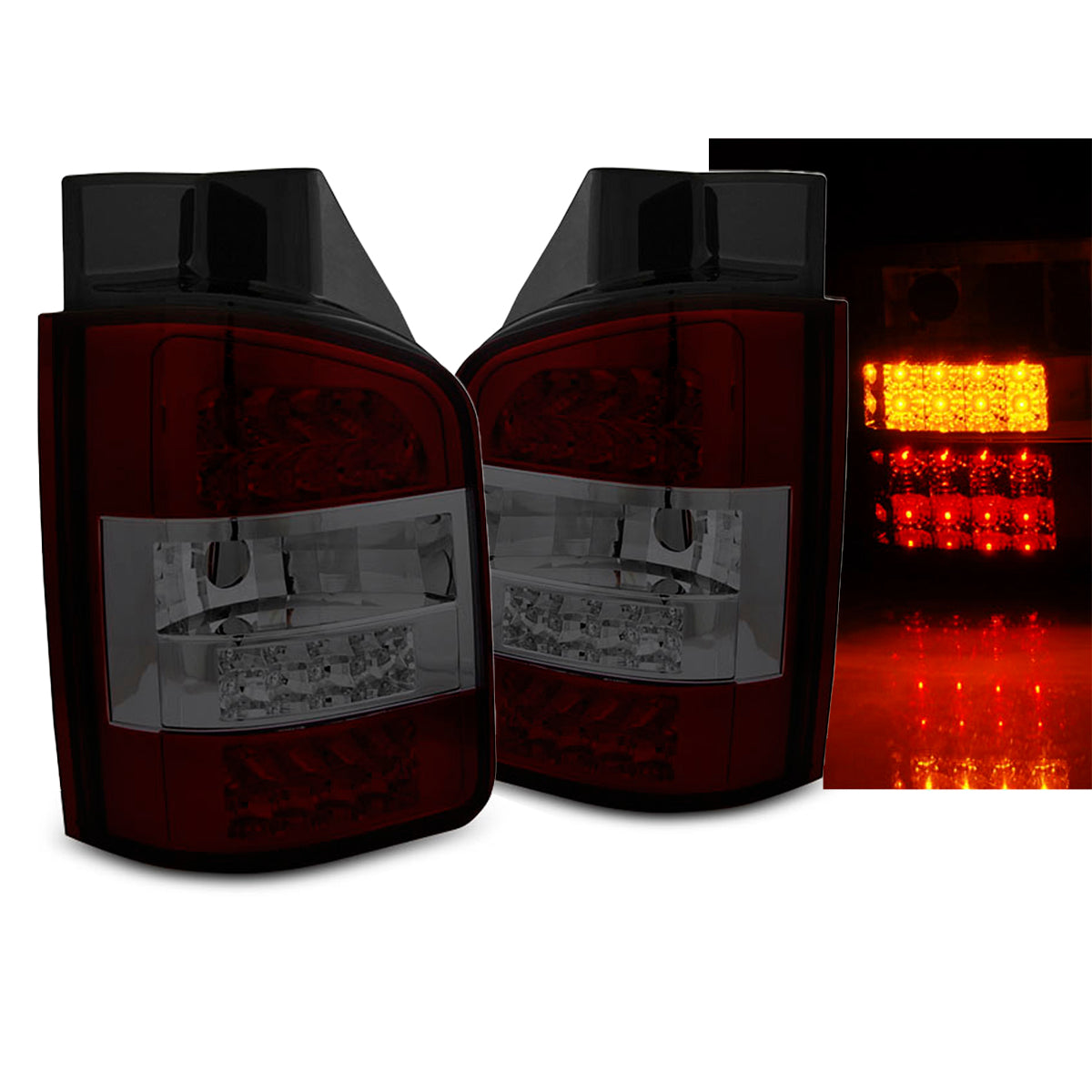 LED Rücklichter Rot Rauch passend für VW T5 10-15 Transporter