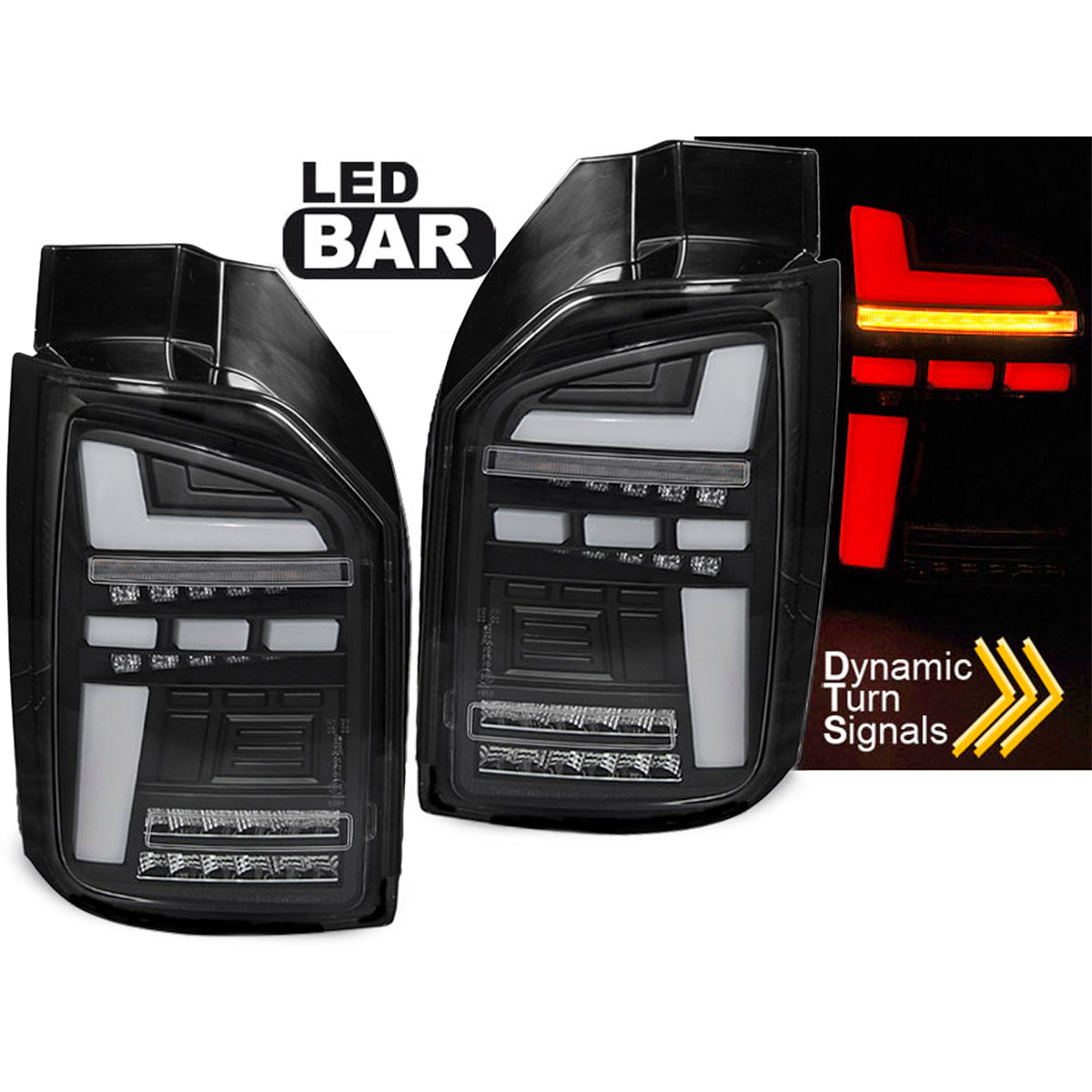 LED BAR Rücklichter Schwarz SEQ passend für VW T6 15-19 OEM-Birne