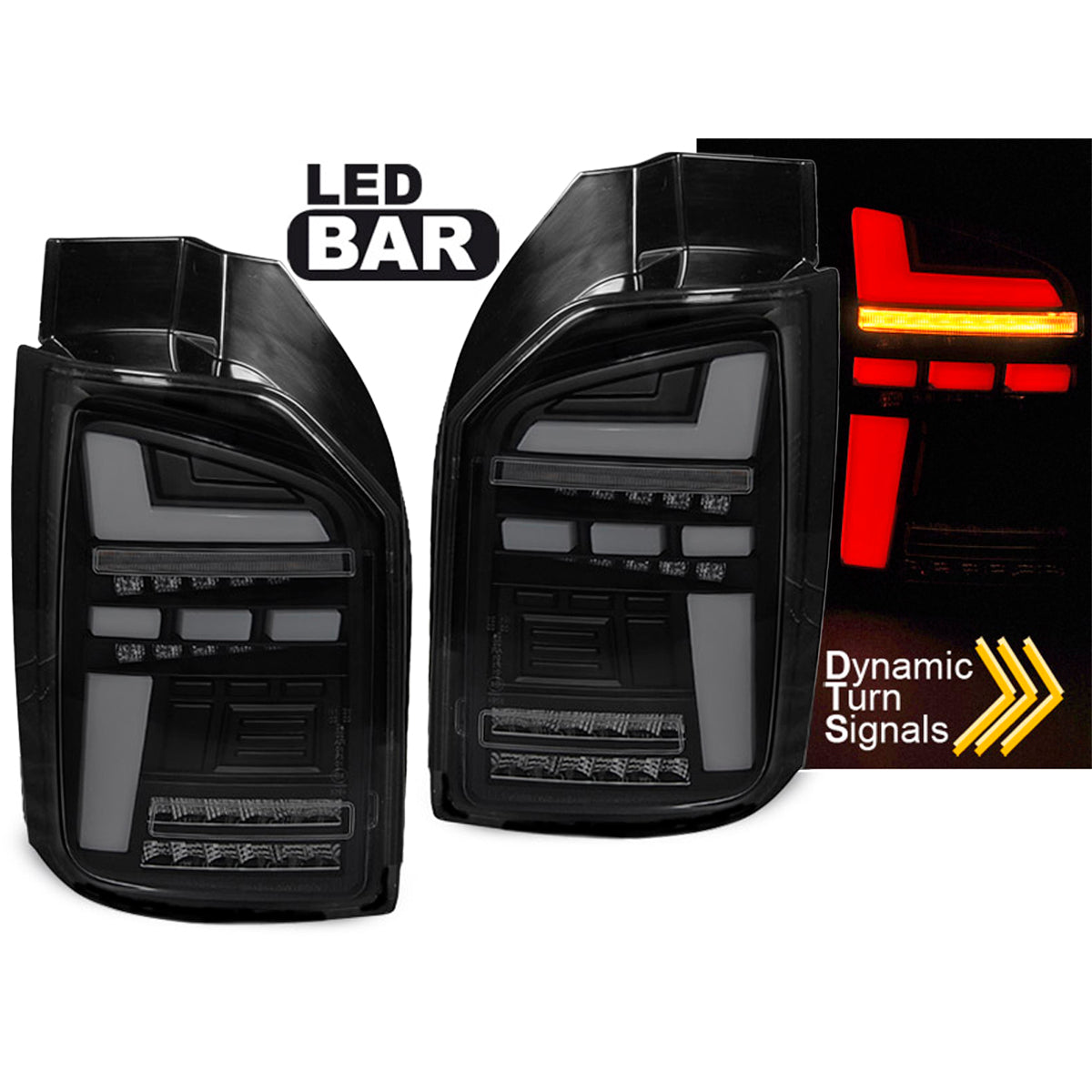 LED BAR Rücklichter Schwarz Rauch SEQ passend für VW T6.T6.1 15-21 OEM LED
