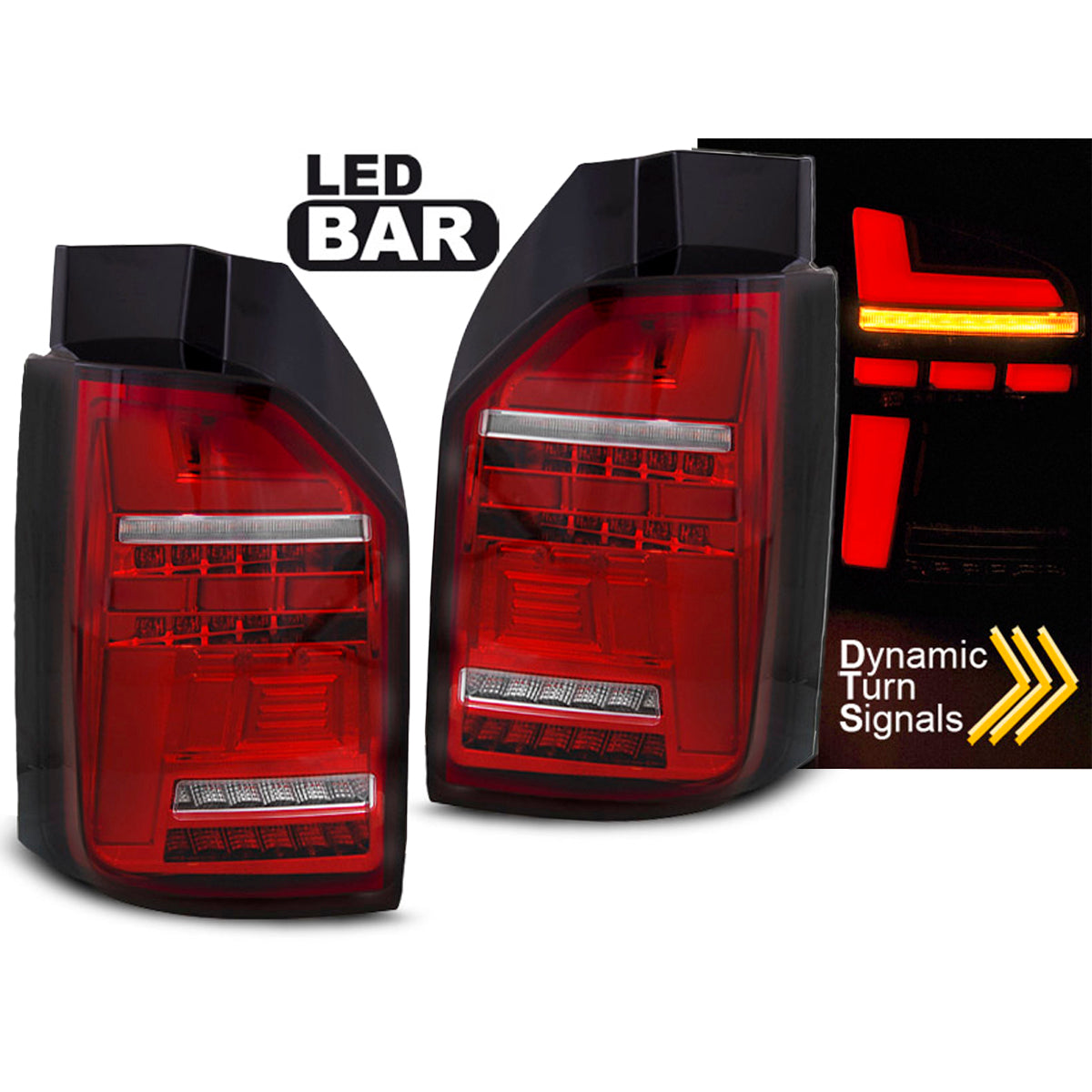 LED BAR Rücklichter Rot Weiß SEQ passend für VW T6.1 20- OEM-Birne