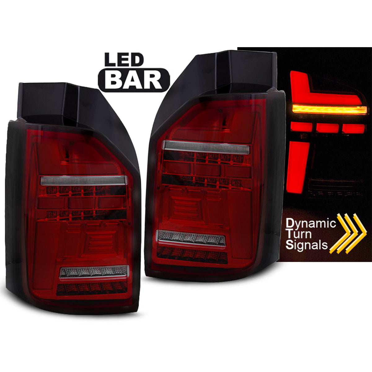 LED BAR Rücklichter Rot Rauch SEQ passend für VW T6.1 20- OEM-Birne