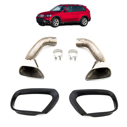 Auspuffendrohre Chrom Edelstahl passend für BMW X5 (E70) 2006-2013