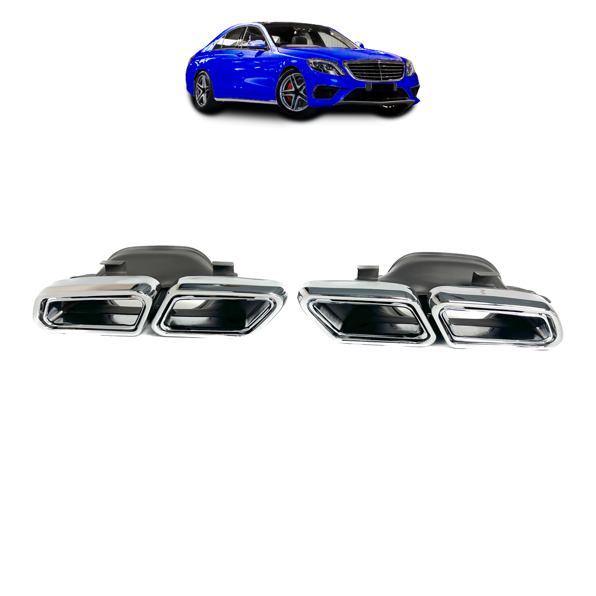 Auspuffendrohre Chrom passend für Mercedes E-Klasse W212 S212 2013-2017
