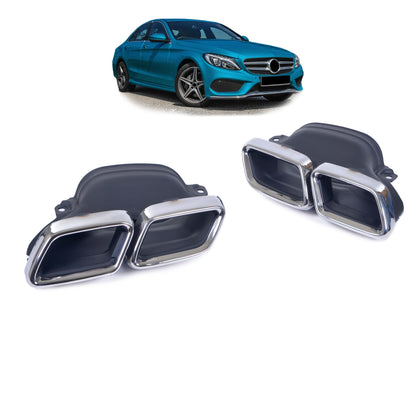 Auspuffblenden Chrom passend für Mercedes C E S GLC GLE Klasse 2015-2020