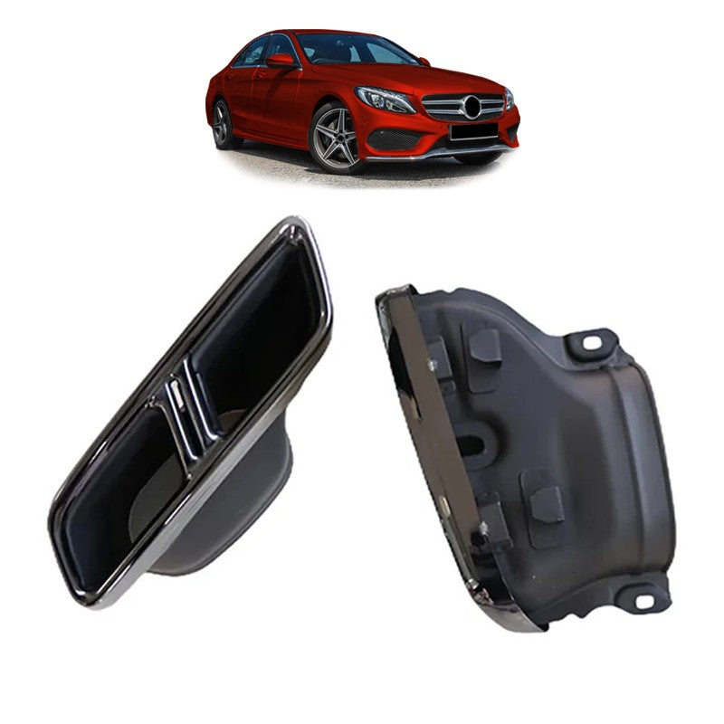 Schwarze Auspuffendrohre passend für Mercedes C/E/S-Klasse/GLE/GLC 2015-2020
