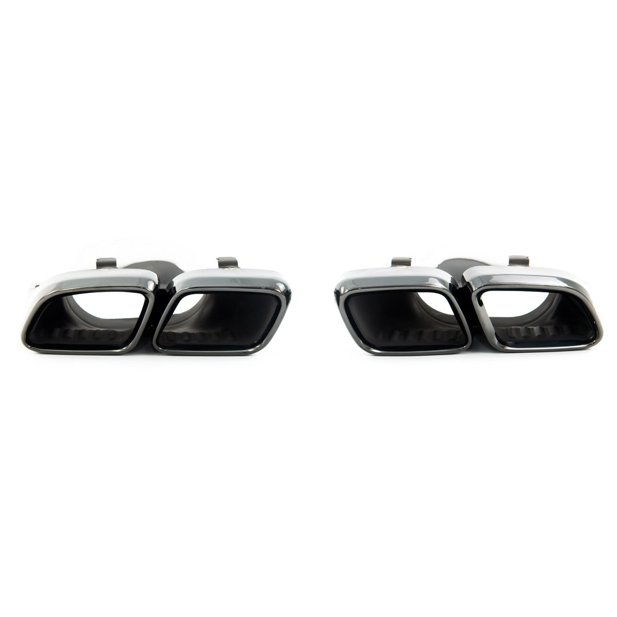Schwarze Edelstahl Auspuffendrohre passend für Mercedes GLC X253 2015-2022