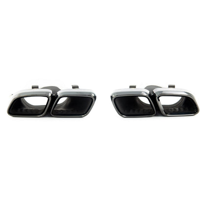 Schwarze Edelstahl Auspuffendrohre passend für Mercedes GLC X253 2015-2022