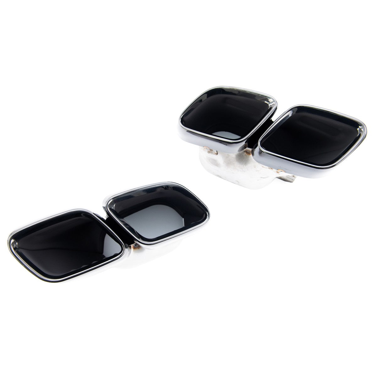 Schwarze Edelstahl Auspuffendrohre passend für Mercedes GLC X253 2015-2022