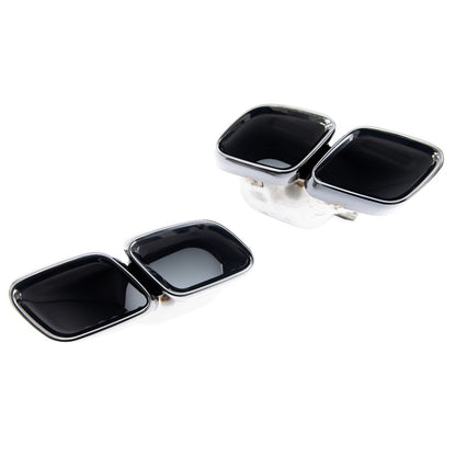 Schwarze Edelstahl Auspuffendrohre passend für Mercedes GLC X253 2015-2022
