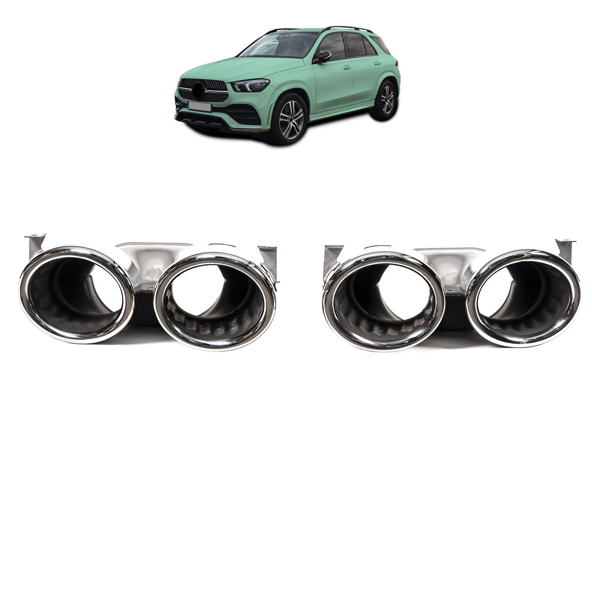Auspuffendrohre Chrom passend für Mercedes GLE W167 SUV C167 2018+