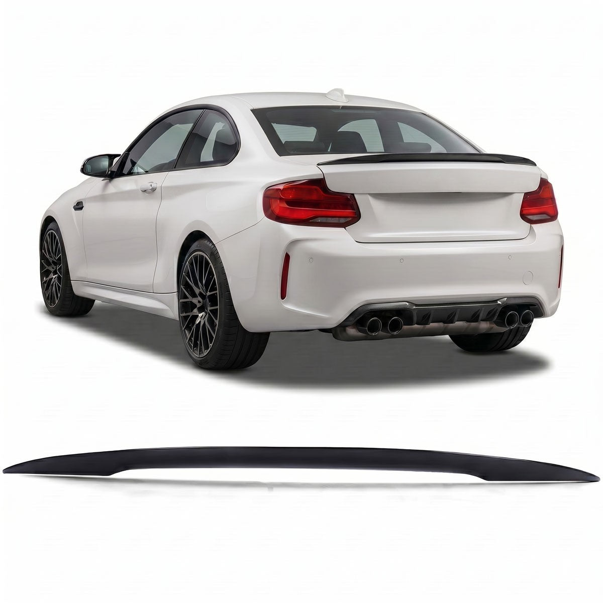Kofferraumspoiler Hochglanz Schwarz passend für BMW 2er F22 F87 Coupé 2014-2021