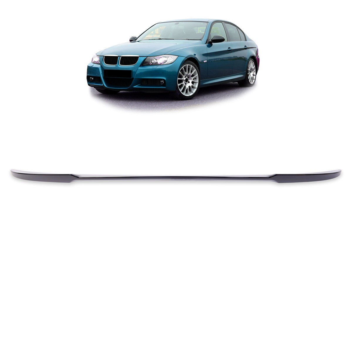 Kofferraumspoiler Hochglanz Schwarz passend für BMW 3er E90 Limousine 2005-2011