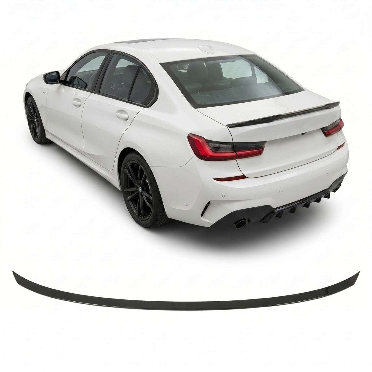 Kofferraumspoiler Hochglanz Schwarz passend für BMW 3er G20 Limousine 2018-