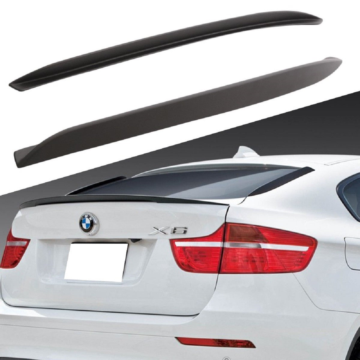 Dach Seitenflügel Spoiler Matt Schwarz Set passend für BMW X6 E71 2007-2014