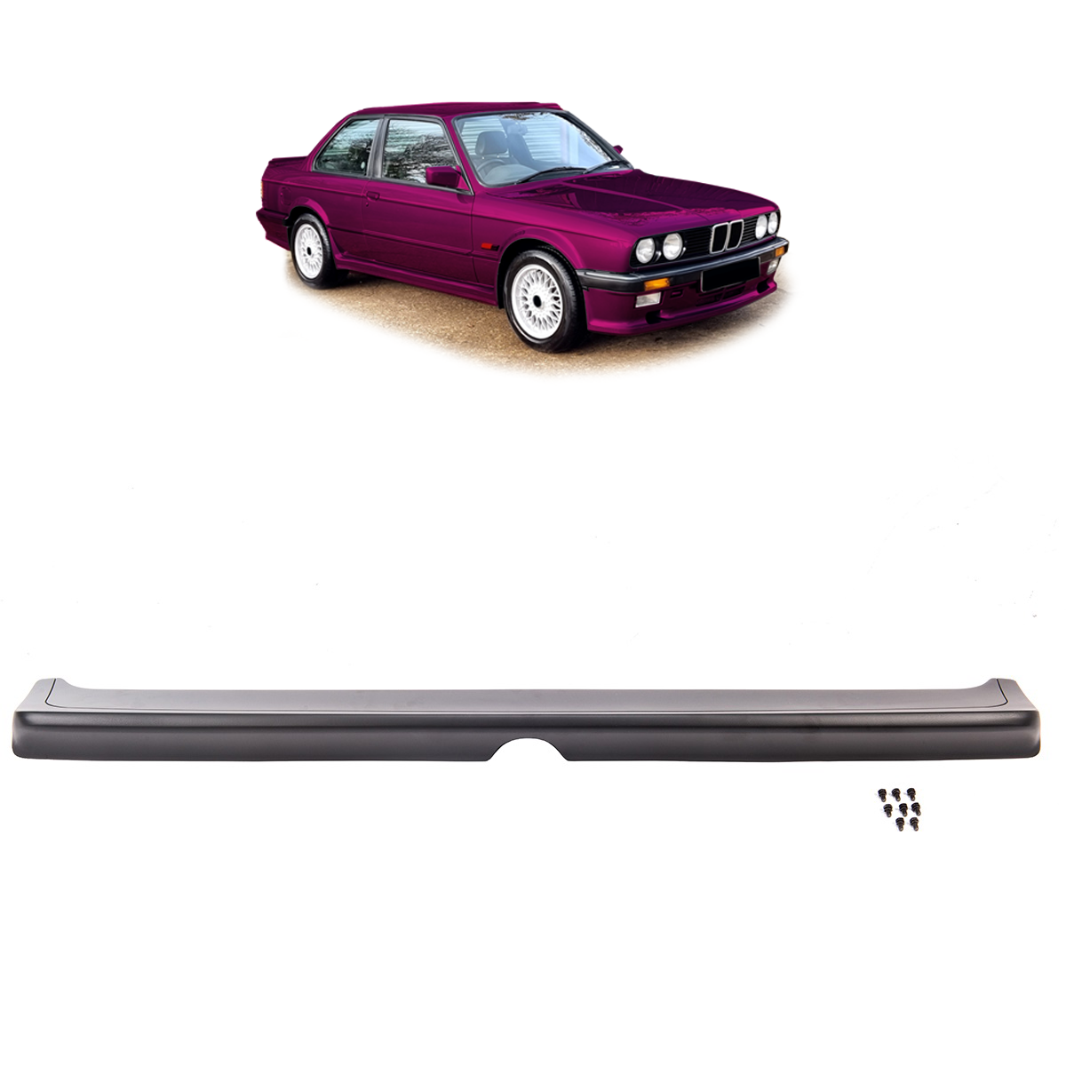 Kofferraumspoiler Matt Schwarz passend für BMW 3er E30 1982-1990