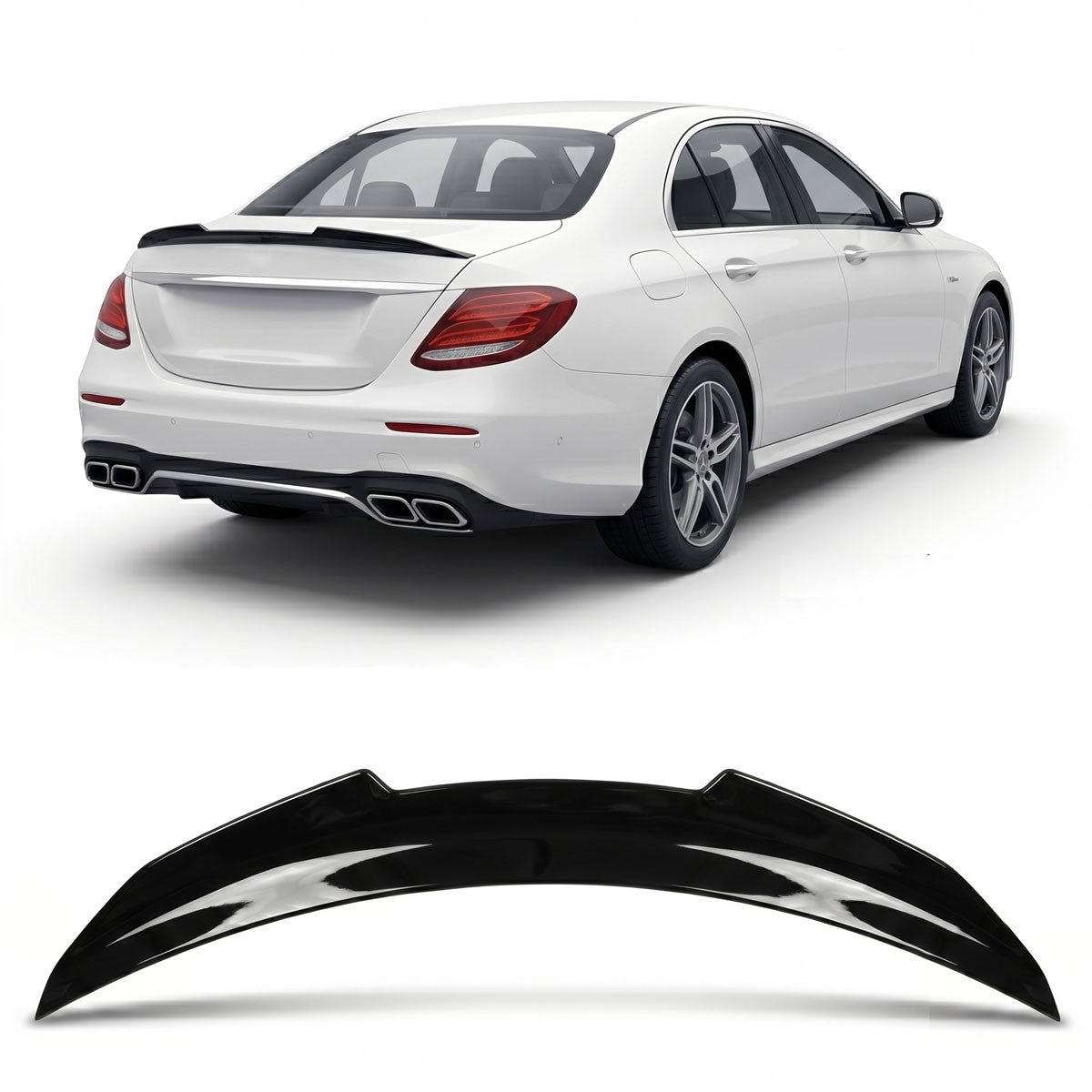 Heckkofferraumspoiler Hochglanz Schwarz passend für Mercedes E-Klasse W213 Limousine 16-23