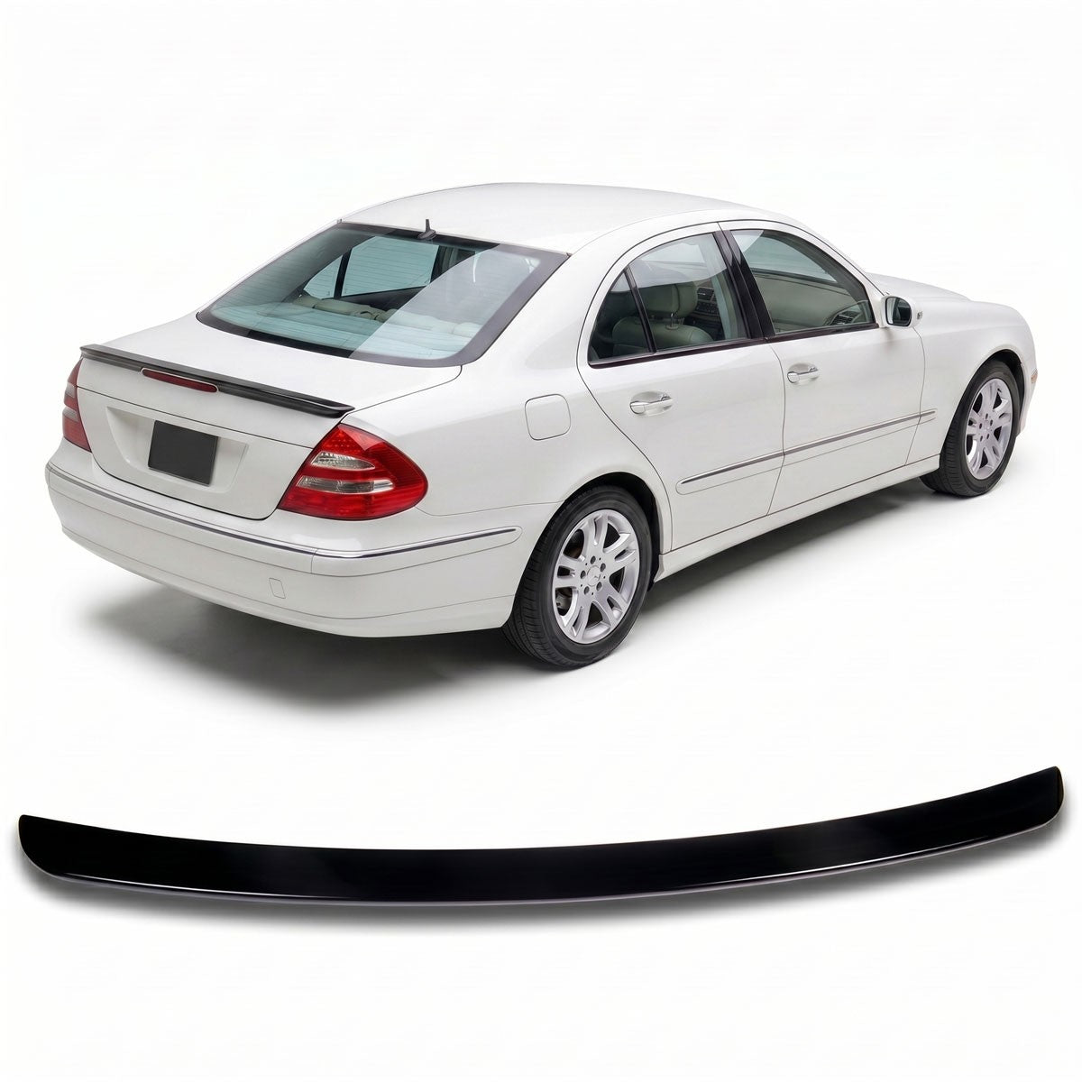 Hochglanz Schwarz Kofferraumspoiler passend für Mercedes E-Klasse W211 Limousine 2002-2009