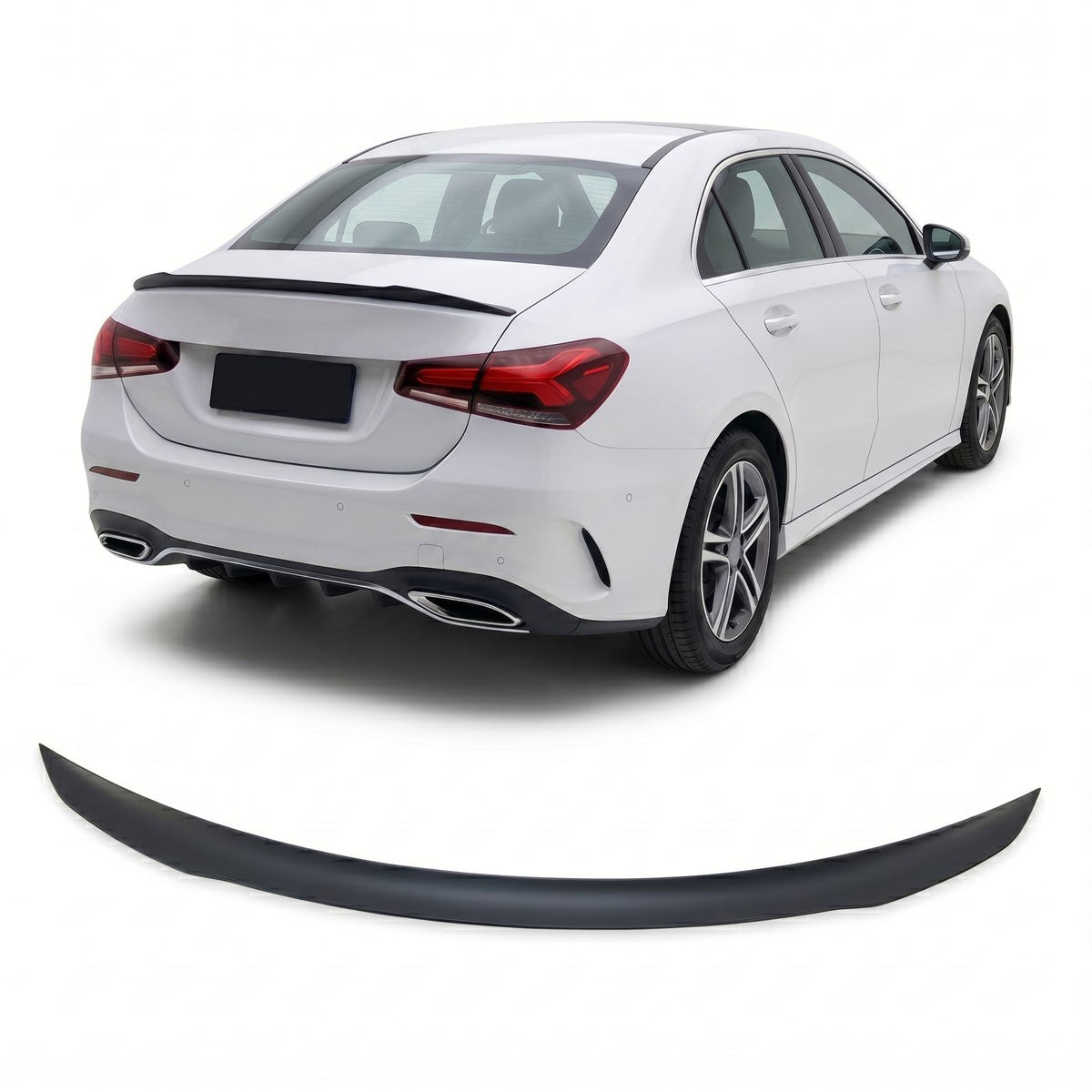 Kofferraumspoiler Matt Schwarz passend für Mercedes A-Klasse V177 Limousine 2018+