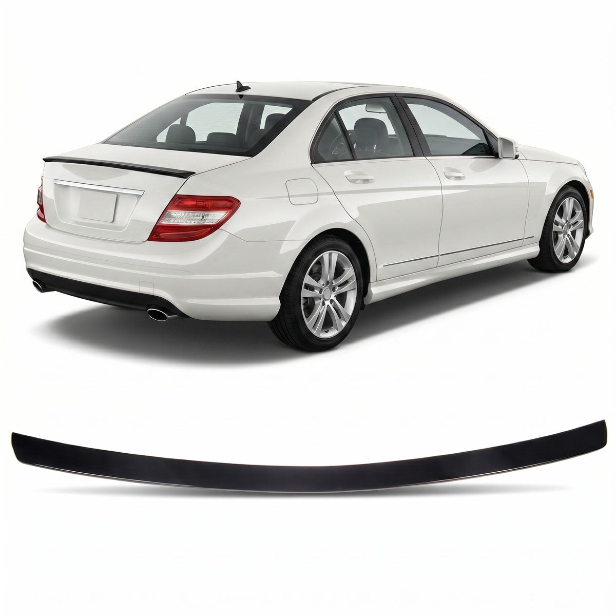 Kofferraumspoiler Hochglanz Schwarz passend für Mercedes C-Klasse W204 Limousine 2007-2014