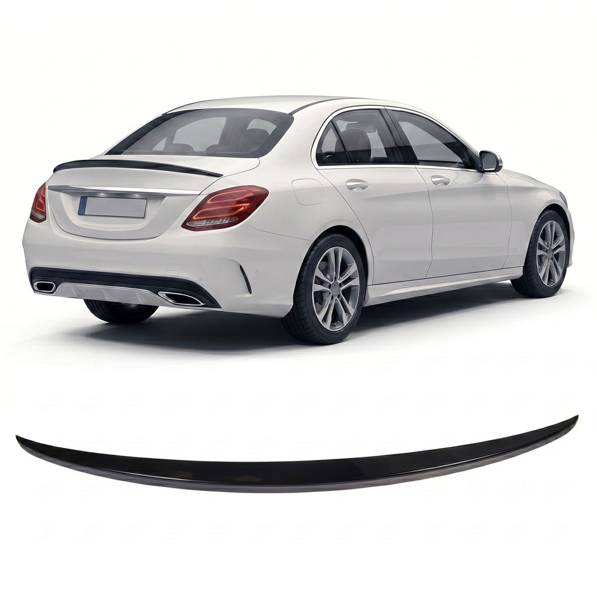 Kofferraumspoiler Hochglanz Schwarz passend für Mercedes C-Klasse W205 Limousine 2013-2021