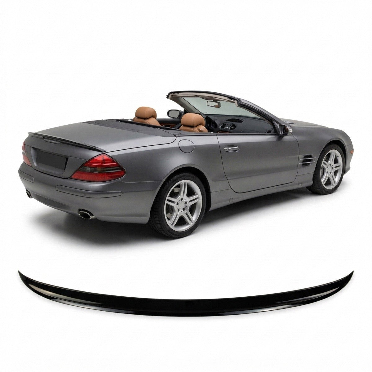 Kofferraumspoiler Hochglanz Schwarz passend für Mercedes SL R230 2001-2012