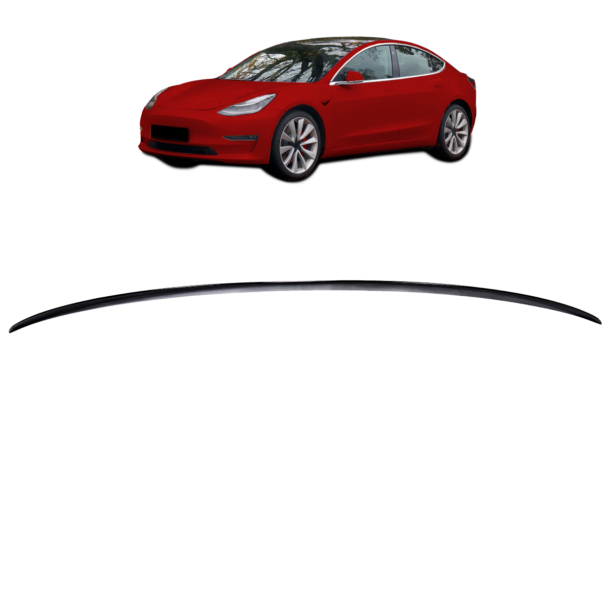 Hochglanz Schwarz Heckspoiler passend für Tesla Model 3 2017-2022