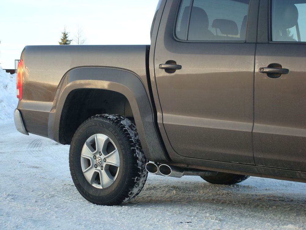 VW Amarok 4x4 - ohne Trittbrett Endschalldämpfer Ausgang seitlich rechts und links am Fahrzeug - 2x115x85 Typ 38 rechts/links