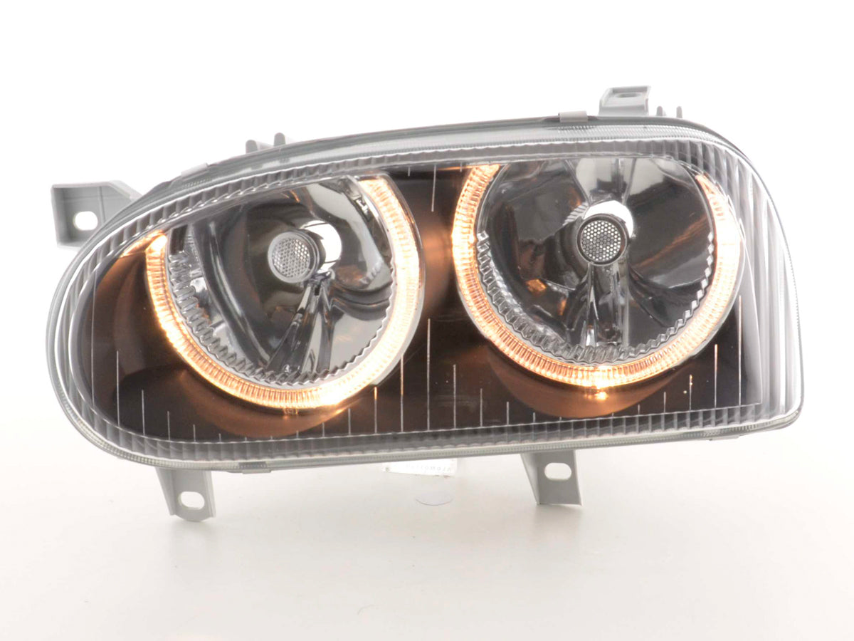 Scheinwerfer Set Angel Eyes VW Golf 3 Typ 1HXO, 1 EXO  91-97 schwarz