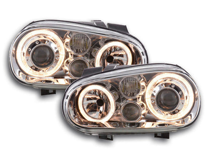 Scheinwerfer Set Angel Eyes VW Golf 4 Typ 1J  98-03 chrom